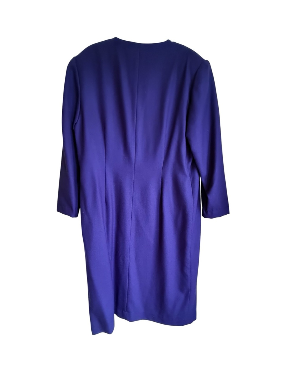 Vintage Luisa Spagnoli Deep Purple Long-Sleeve Button Midi Dress M/L - Picture 7 of 7